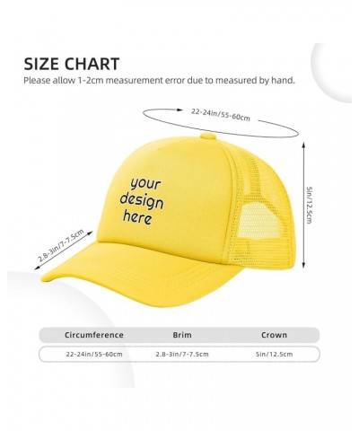 Custom Hats for Men Add Your Text Logo Picture Design Your Personalized Hats Yellow $7.91 Baseball Caps