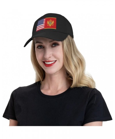 Classics Baseball Cap US Montenegro America Flag Caps Adjustable for Women Men Black $15.47 Baseball Caps