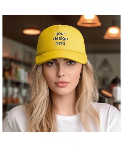 Custom Hats for Men Add Your Text Logo Picture Design Your Personalized Hats Yellow $7.91 Baseball Caps