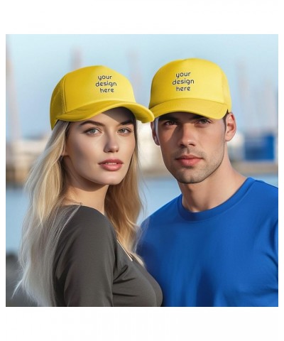 Custom Hats for Men Add Your Text Logo Picture Design Your Personalized Hats Yellow $7.91 Baseball Caps