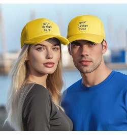 Custom Hats for Men Add Your Text Logo Picture Design Your Personalized Hats Yellow $7.91 Baseball Caps