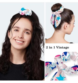 Working Cap with Hair Scrunchy, Ponytail Holder Scrub Hat, 1 Pack, Abstract Pattern Star Seamless $10.66 Skullies & Beanies