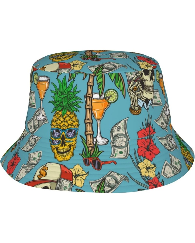 Unisex Pineapple Bucket Hat Beach Sun Hat Aesthetic Fishing Hat for Men Women Teens Sun Hats Pattern (12) $10.57 Sun Hats