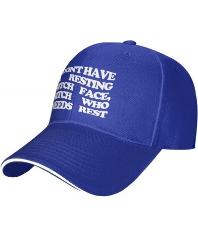 Women's and Men's Baseball Hats I Don't Have A Resting Bitch Face Vintage Dad Hat Adjustable Casquette Cap Blue $9.71 Basebal...