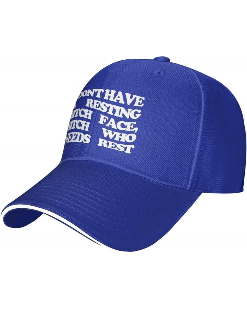 Women's and Men's Baseball Hats I Don't Have A Resting Bitch Face Vintage Dad Hat Adjustable Casquette Cap Blue $9.71 Basebal...