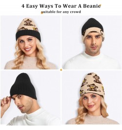 Monkey Banana Cuffed Beanie Hats Reversible Skull Cap Winter Kint Fisherman Beanies for Cold Weather Multicolor $9.90 Skullie...