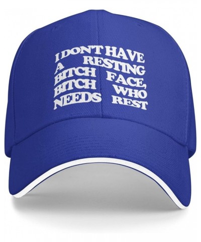 Women's and Men's Baseball Hats I Don't Have A Resting Bitch Face Vintage Dad Hat Adjustable Casquette Cap Blue $9.71 Basebal...