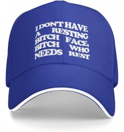 Women's and Men's Baseball Hats I Don't Have A Resting Bitch Face Vintage Dad Hat Adjustable Casquette Cap Blue $9.71 Basebal...