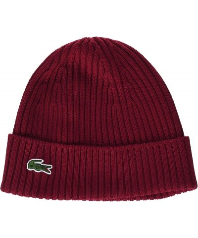 Men's Ribbed Wool Beanie Bordeaux $33.00 Skullies & Beanies