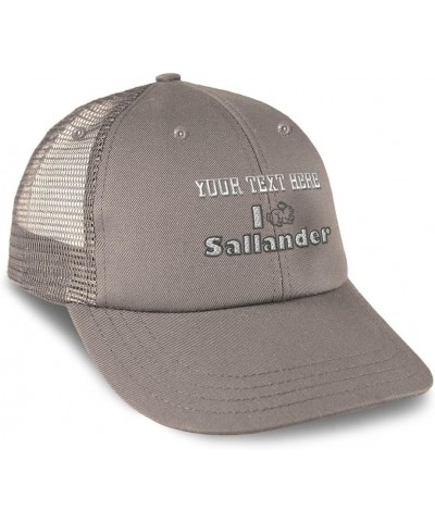 Custom Custom Trucker Hat Baseball Cap I Rabbit Sallander Bunny Cotton Animal Dad Hats for Men & Women Grey Personalized Text...