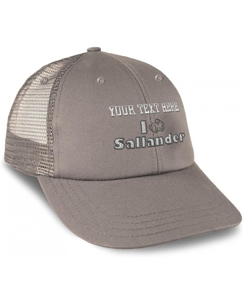 Custom Custom Trucker Hat Baseball Cap I Rabbit Sallander Bunny Cotton Animal Dad Hats for Men & Women Grey Personalized Text...