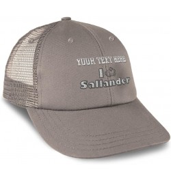 Custom Custom Trucker Hat Baseball Cap I Rabbit Sallander Bunny Cotton Animal Dad Hats for Men & Women Grey Personalized Text...