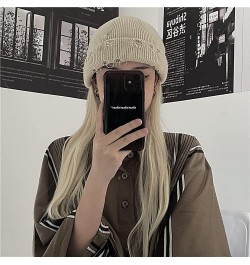 Gothic Beanie Winter Knit Hats Trendy Metal Rings Pin Hip Hop Streetwear Harajuku Y2k Skull Cap Emo Scene Grunge Accessories ...