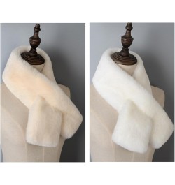 Cross Scarf Cross Scarf Faux Rabbit Fur Double-sided Thickened Soft Washable Keep Warm Pure Color Autumn Winter Women Neck Wa...