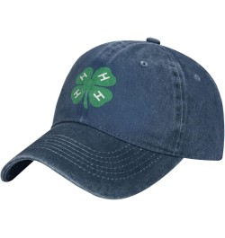 4-H Clover Baseball Cowboy Hat Adjustable Trucker Hat Navy Blue $14.60 Baseball Caps