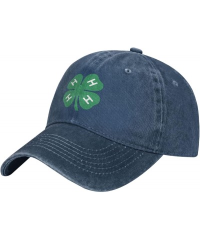 4-H Clover Baseball Cowboy Hat Adjustable Trucker Hat Navy Blue $14.60 Baseball Caps