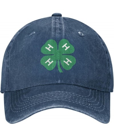 4-H Clover Baseball Cowboy Hat Adjustable Trucker Hat Navy Blue $14.60 Baseball Caps