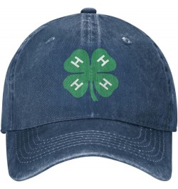 4-H Clover Baseball Cowboy Hat Adjustable Trucker Hat Navy Blue $14.60 Baseball Caps