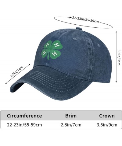 4-H Clover Baseball Cowboy Hat Adjustable Trucker Hat Navy Blue $14.60 Baseball Caps