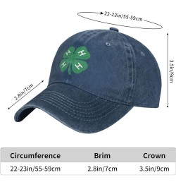 4-H Clover Baseball Cowboy Hat Adjustable Trucker Hat Navy Blue $14.60 Baseball Caps