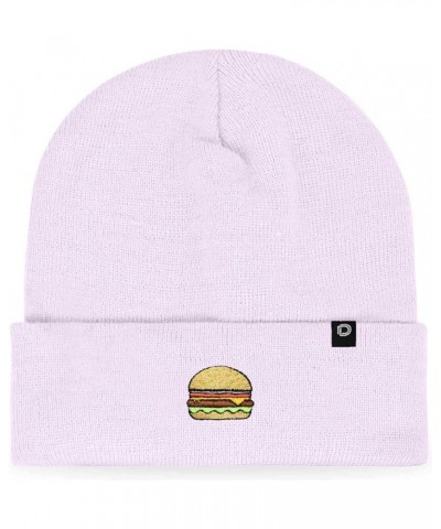 Embroidered Cheeseburger Beanie Cap Cuffed Knit Hat Men Women Lavender $10.23 Skullies & Beanies