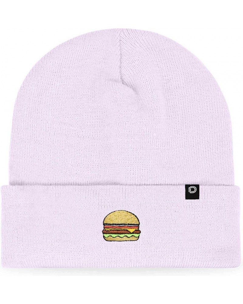 Embroidered Cheeseburger Beanie Cap Cuffed Knit Hat Men Women Lavender $10.23 Skullies & Beanies