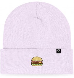 Embroidered Cheeseburger Beanie Cap Cuffed Knit Hat Men Women Lavender $10.23 Skullies & Beanies