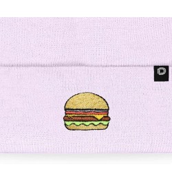 Embroidered Cheeseburger Beanie Cap Cuffed Knit Hat Men Women Lavender $10.23 Skullies & Beanies