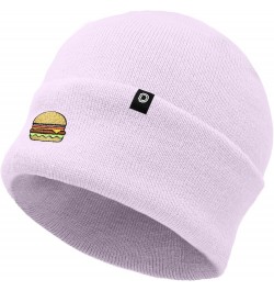 Embroidered Cheeseburger Beanie Cap Cuffed Knit Hat Men Women Lavender $10.23 Skullies & Beanies