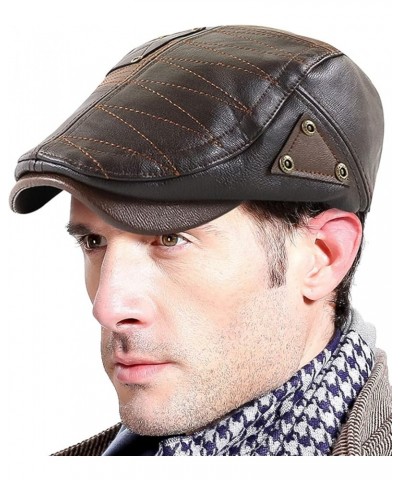 Men's Beret Wool Hat Plaid Ivy Cap Gatsby Newsboy Cap Adjustable Driving Cabbie Winter Lightweight Cap Dark Brown $16.17 News...