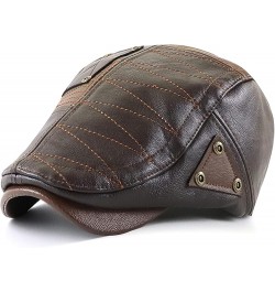 Men's Beret Wool Hat Plaid Ivy Cap Gatsby Newsboy Cap Adjustable Driving Cabbie Winter Lightweight Cap Dark Brown $16.17 News...