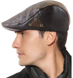 Men's Beret Wool Hat Plaid Ivy Cap Gatsby Newsboy Cap Adjustable Driving Cabbie Winter Lightweight Cap Dark Brown $16.17 News...