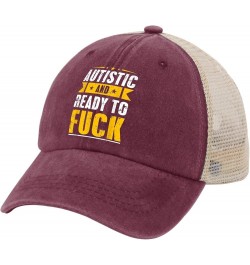 Funny Hats Autistic and Ready to Fuck Hat for Womens Men AllBlack Cowgirl Hats Trucker Hat Cowgirl Hats Deep Rose $10.57 Sun ...