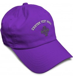 Soft Baseball Cap Jerusalem Cross Crusader A Christian Belief Cotton Symbol Dad Hats for Men & Women Purple Personalized Text...