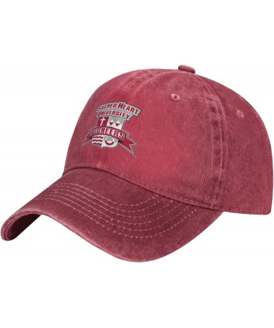 Sacred Heart University Logo Cowboy Hats，Unisex Adjustable for Hat Baseball Cap Casquette Red $10.99 Cowboy Hats