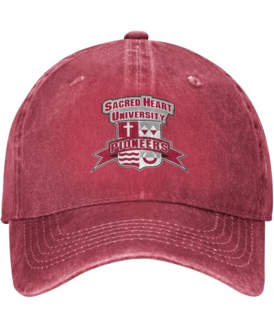 Sacred Heart University Logo Cowboy Hats，Unisex Adjustable for Hat Baseball Cap Casquette Red $10.99 Cowboy Hats