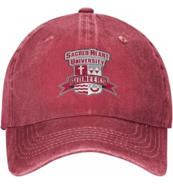 Sacred Heart University Logo Cowboy Hats，Unisex Adjustable for Hat Baseball Cap Casquette Red $10.99 Cowboy Hats