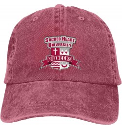 Sacred Heart University Logo Cowboy Hats，Unisex Adjustable for Hat Baseball Cap Casquette Red $10.99 Cowboy Hats