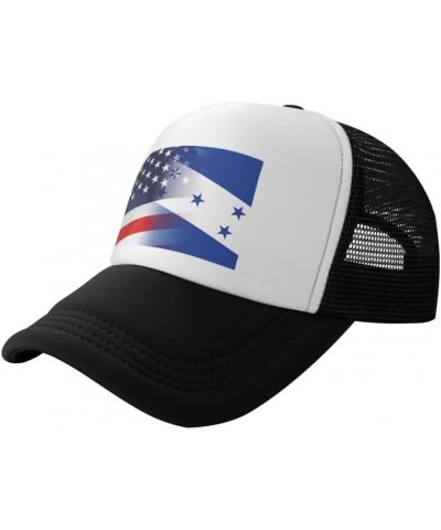 Flag of Honduras and USA Flag-Trucker Hats Denim Hats Cowboy Knit hat Baseball Caps Fisherman's hat Black $14.92 Baseball Caps