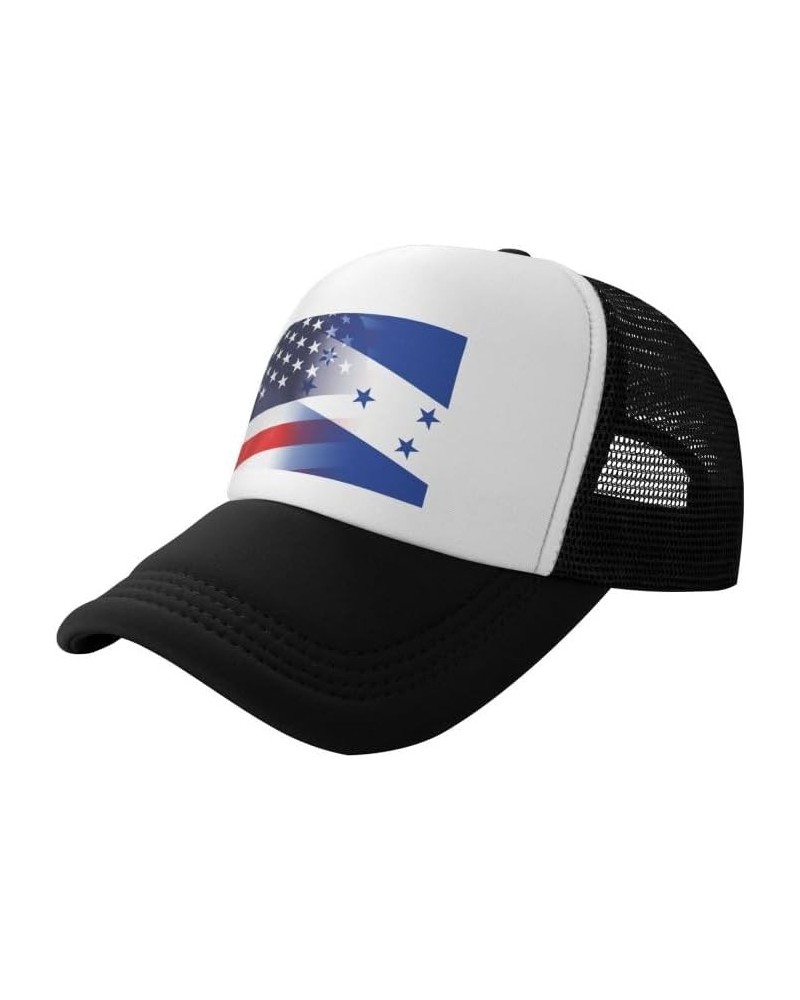 Flag of Honduras and USA Flag-Trucker Hats Denim Hats Cowboy Knit hat Baseball Caps Fisherman's hat Black $14.92 Baseball Caps