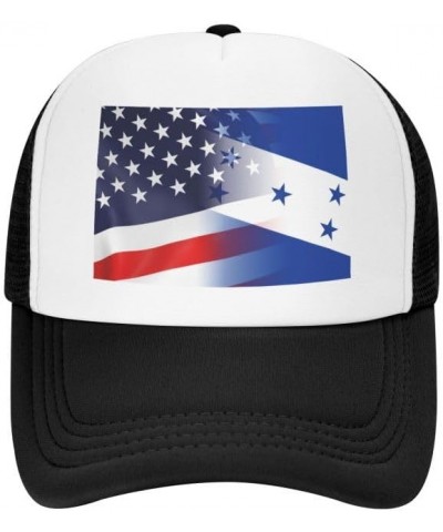 Flag of Honduras and USA Flag-Trucker Hats Denim Hats Cowboy Knit hat Baseball Caps Fisherman's hat Black $14.92 Baseball Caps