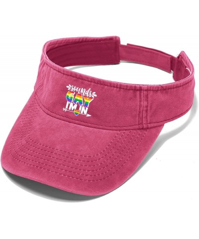 Sounds Gay I'm in Hat Sun Visor for Adult Sun Visors Lightweight Running Hat Pink $9.49 Visors