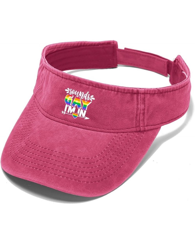 Sounds Gay I'm in Hat Sun Visor for Adult Sun Visors Lightweight Running Hat Pink $9.49 Visors