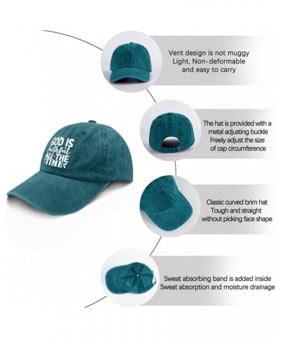 God is Faithful All The Time Cap Men's Hat Pigment Black Mens Baseball Cap Gifts for Grandpa Beach Caps Cyan Blue $10.99 Sun ...