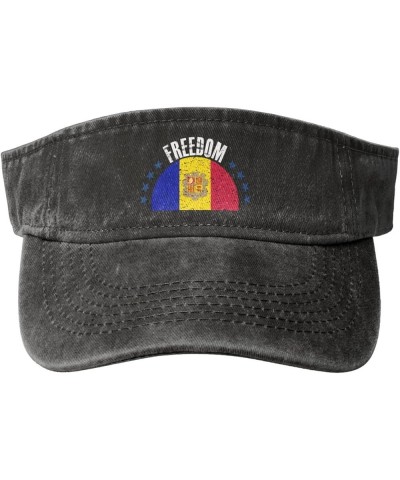 The Andorra Flag and Freedom Sun Hat Sun Visor Hats for Women Men Baseball Cap Golf Hats Black $10.65 Visors