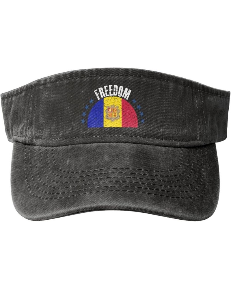 The Andorra Flag and Freedom Sun Hat Sun Visor Hats for Women Men Baseball Cap Golf Hats Black $10.65 Visors