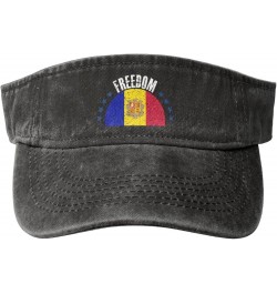 The Andorra Flag and Freedom Sun Hat Sun Visor Hats for Women Men Baseball Cap Golf Hats Black $10.65 Visors