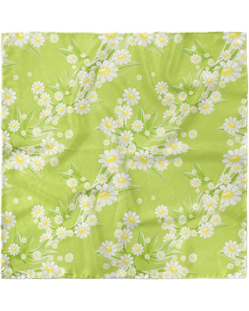 Daisy Head Scarf, Fresh Green Springtime, Hair Wrap Yellow Green White $13.64 Scarves