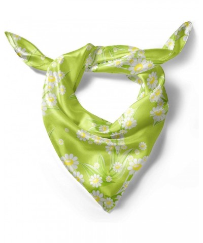 Daisy Head Scarf, Fresh Green Springtime, Hair Wrap Yellow Green White $13.64 Scarves