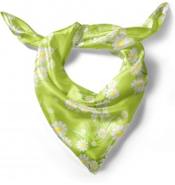 Daisy Head Scarf, Fresh Green Springtime, Hair Wrap Yellow Green White $13.64 Scarves